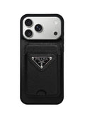 Luxury MagSafe Black Wallet Case for iPhone 13–17