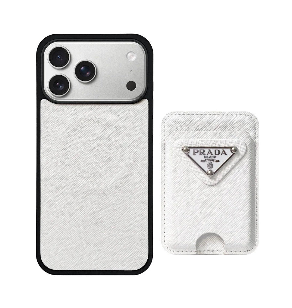 Luxury MagSafe White Wallet Case for iPhone 13–17