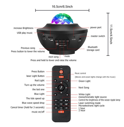 Calming, Romantic Galaxy StarBlast: Musical Night Light Projector