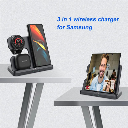 The Samsung Powerhouse: Ultimate Charging Station for Your S24, S23, S22, S21, S20, S10, Ultra Note Watch, and Buds