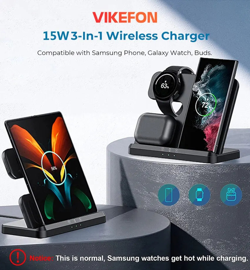 The Samsung Powerhouse: Ultimate Charging Station for Your S24, S23, S22, S21, S20, S10, Ultra Note Watch, and Buds