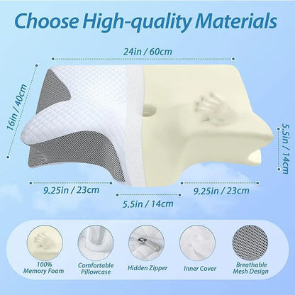 Butterfly Orthopedic Memory Foam Neck Pillow