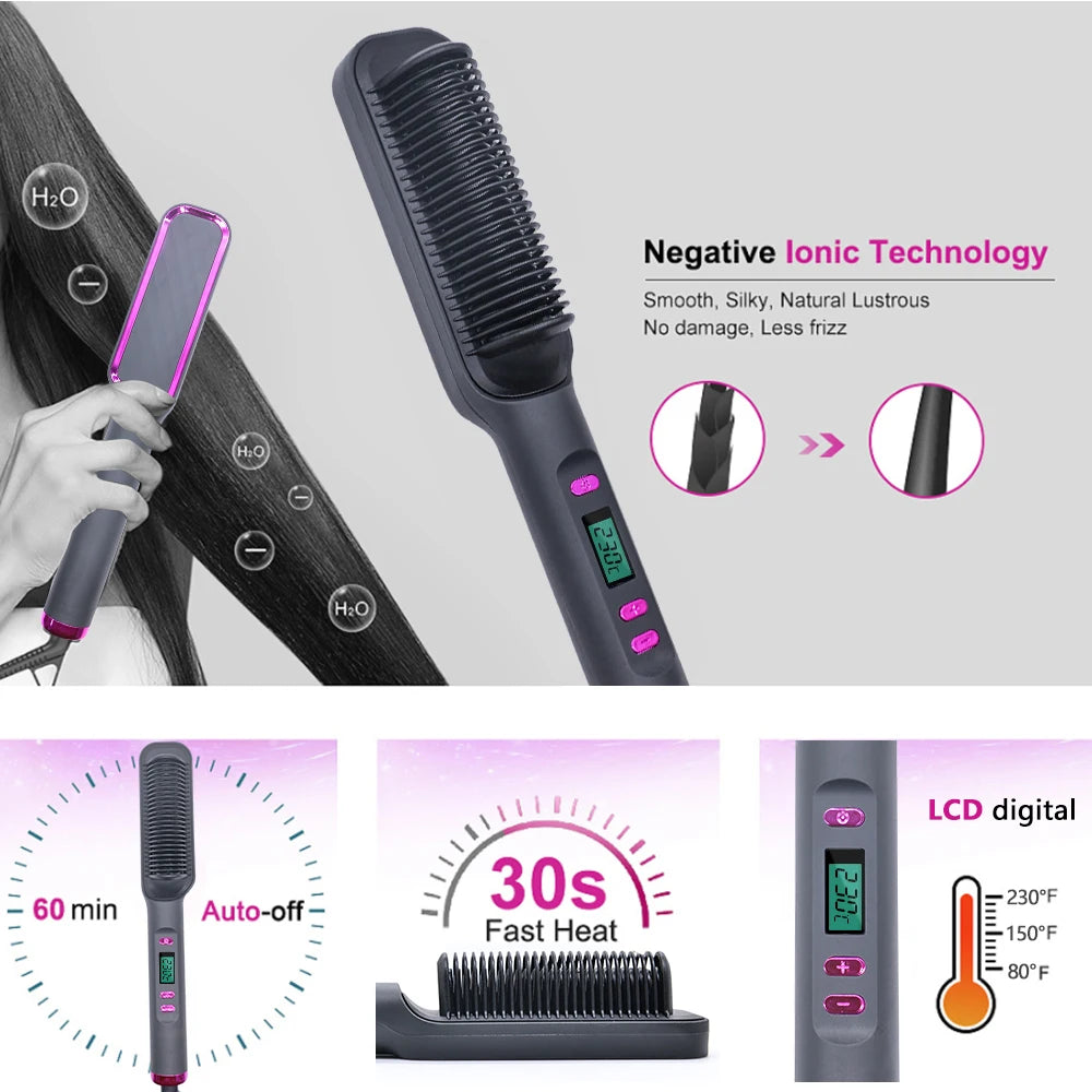 Ionic Hair Styler: The Ultimate Anti-Scald Straightening Comb