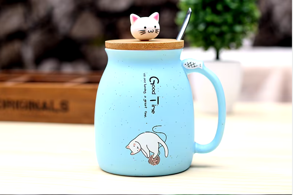 Kitten Cuppa:Heat-Resistant Cat Mug with Lid