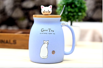 Kitten Cuppa:Heat-Resistant Cat Mug with Lid