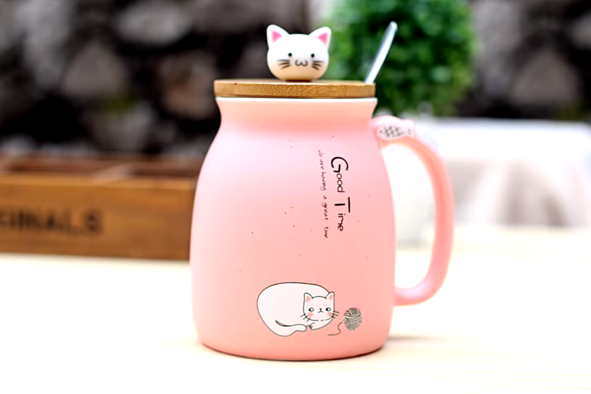 Kitten Cuppa:Heat-Resistant Cat Mug with Lid