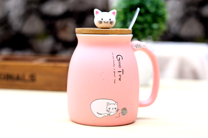 Kitten Cuppa:Heat-Resistant Cat Mug with Lid