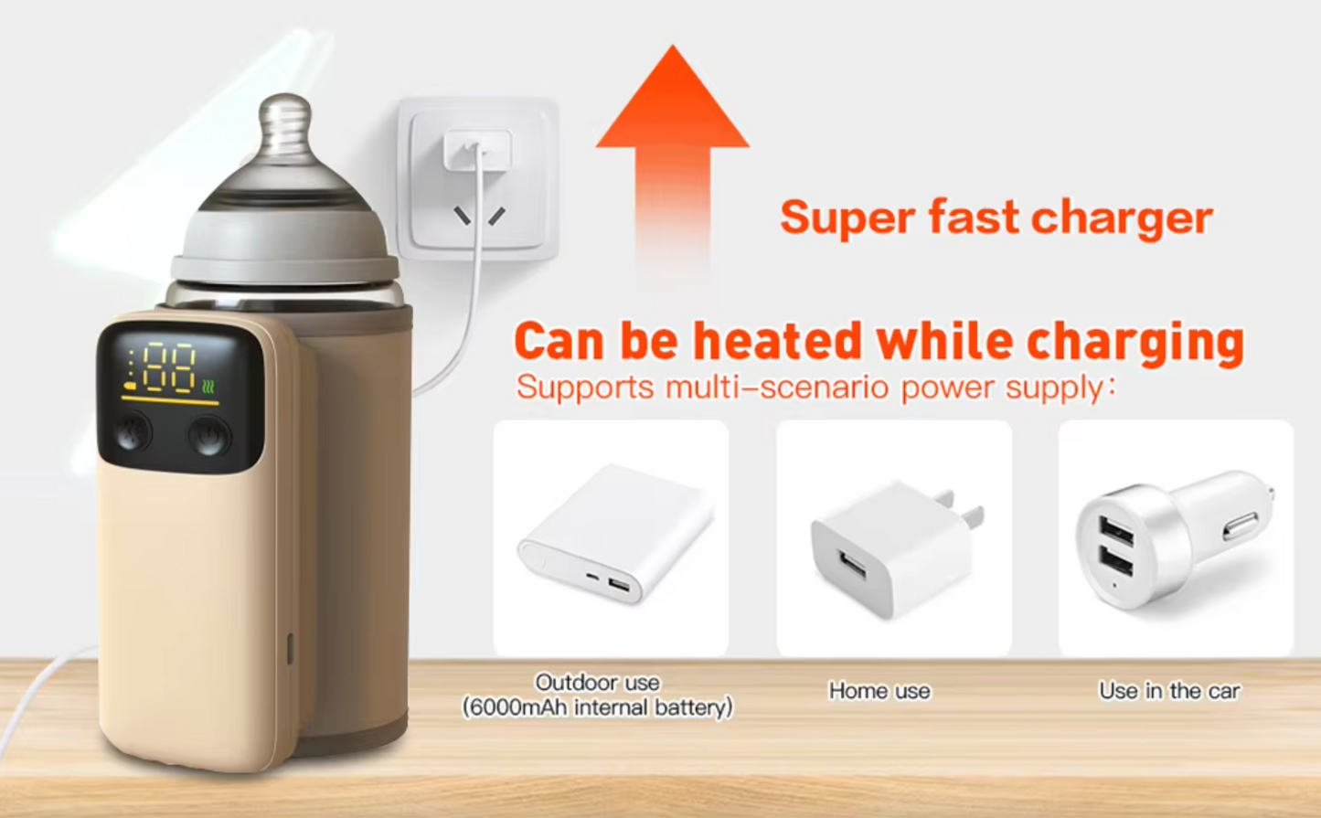 QuickWarm: Portable Bottle Warmer: Fast-Charging & Cordless</strong>