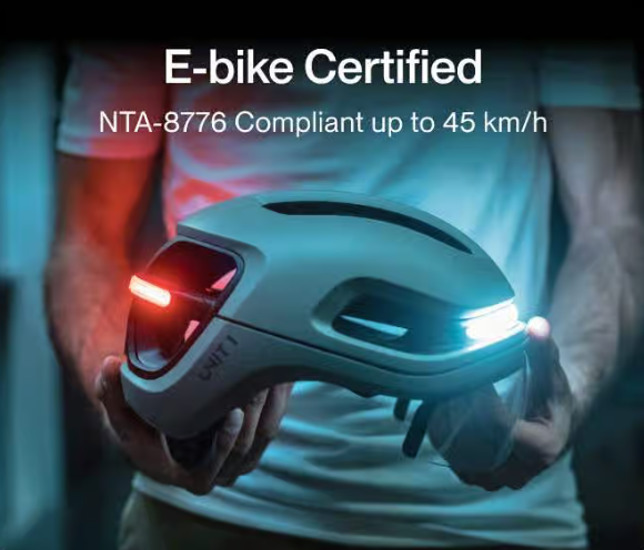 UNIT 1 AURA Smart Cycling Helmet Turn Signal Brake Light Mip Collision Detection Night Cycling Helmet