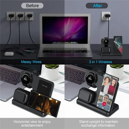 The Samsung Powerhouse: Ultimate Charging Station for Your S24, S23, S22, S21, S20, S10, Ultra Note Watch, and Buds