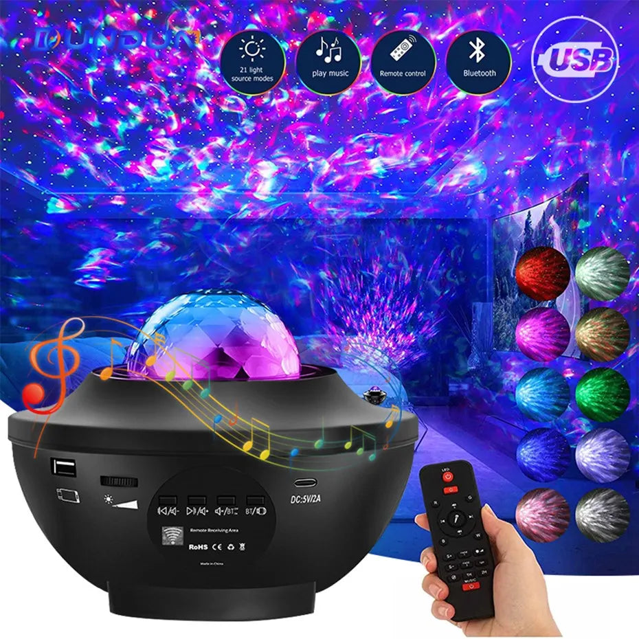 Calming, Romantic Galaxy StarBlast: Musical Night Light Projector