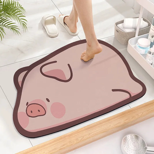 Super Absorbent, Cartoon Non-Slip Bath Mat: Say Goodbye to Wet Floors and Hello to Style!